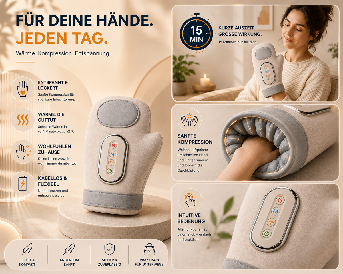 Handmassagegerät mit Wärme für Hand & Handgelenk