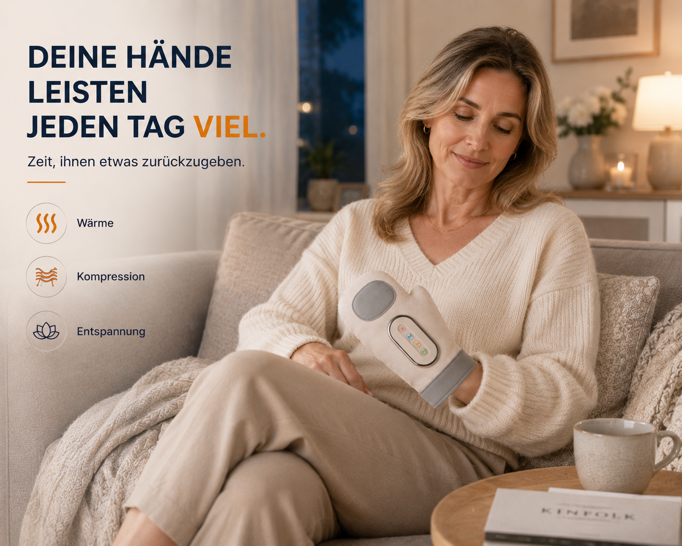 Handmassagegerät mit Wärme für Hand & Handgelenk